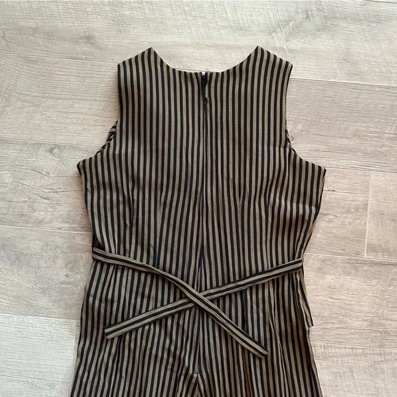90s Paris Sport Club Black and Tan Stripe Jumpsuit - Picture 6 of 8